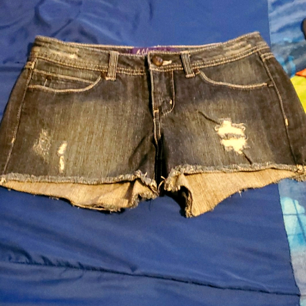 Miley Cyrus Distressed Black Shorts